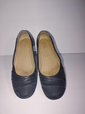 Hotter Natasha Womens US-10 8-UK Black Suede Leather Ballet Comfort Flats